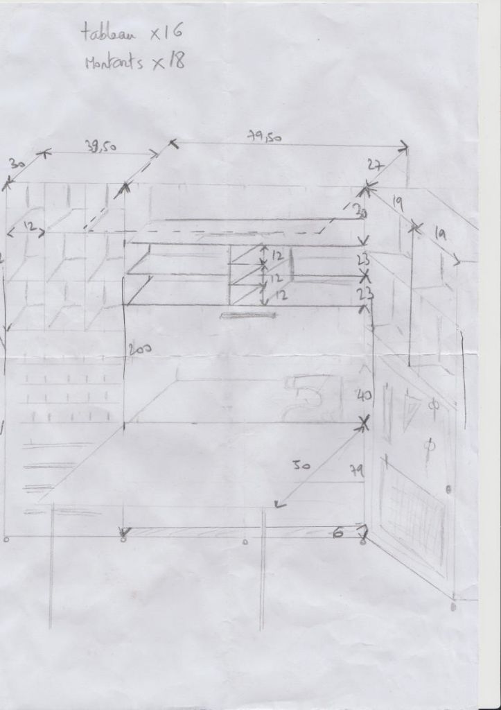 Ebauche du futur meuble par ma femme