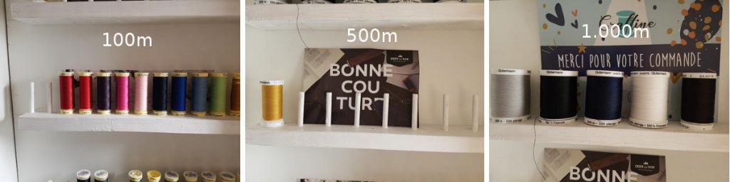 Etagères des différentes bobines