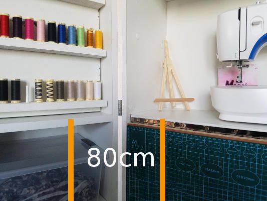 Tablettes à 80cm de hauteur sans les roulettes