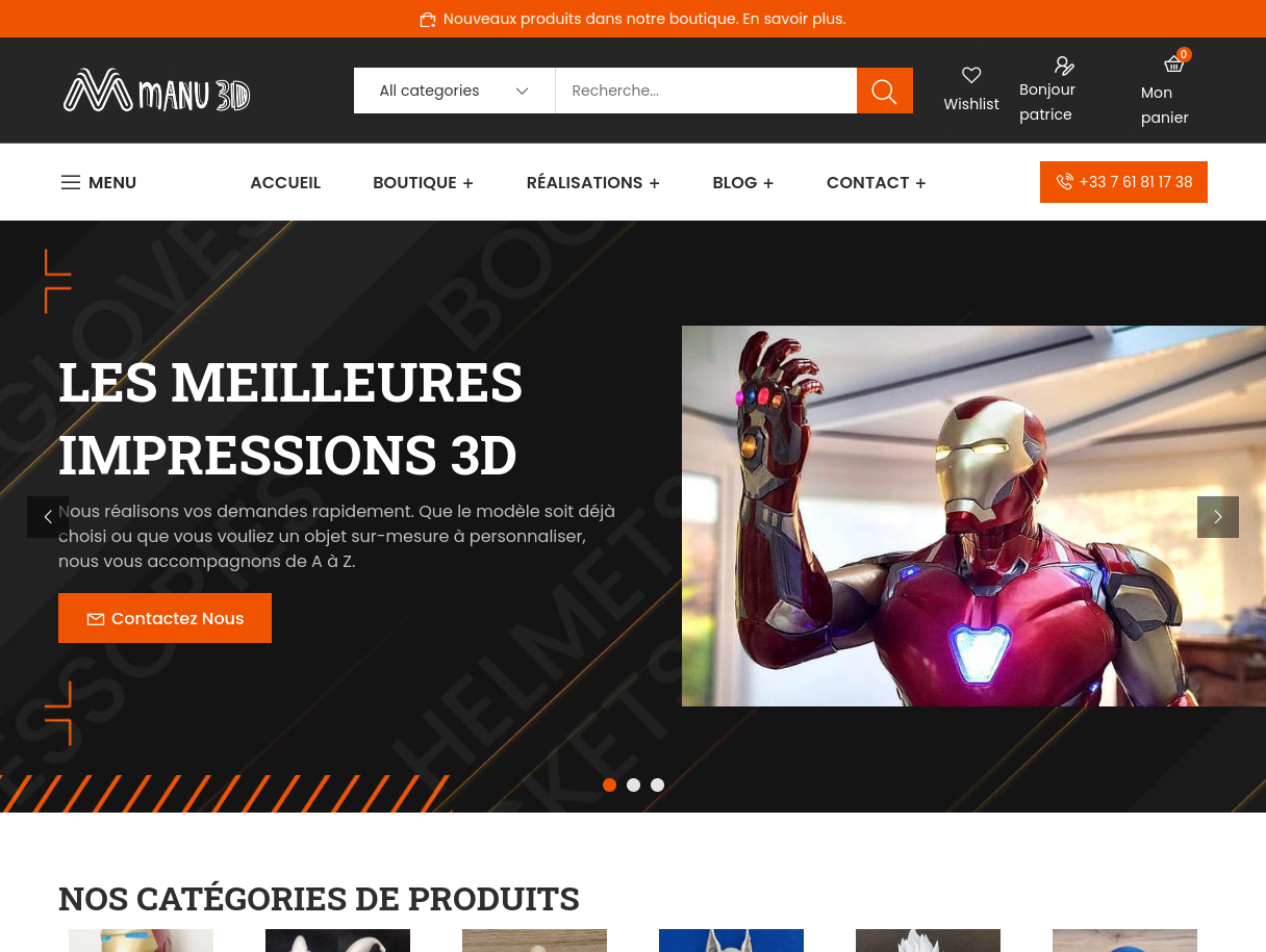 Site E-Commerce Manu3D