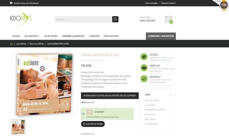 Site web vente de coffrets dématérialisés + PWA pour scan par les partenaires